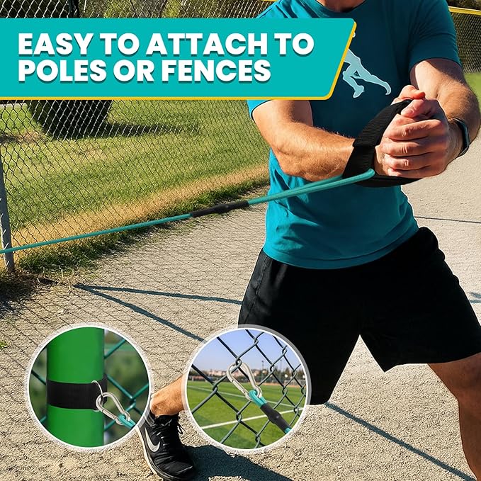 Baseball Pitching Resistance Bands - 15/30 Lb Softball Pitching Trainer, Resistance Bands for Arm Strength, Ideal for Training, Warm-Ups & Beginner Learning-FlexoryFit