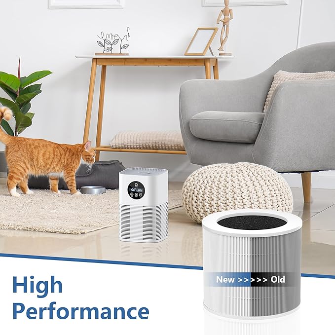 A1 Replacement Filter Compatible with VEWIOR Air Purifier HQSC-50, HQKJ-80, AMEIFU AP01W, KOIOS HQKJ-50 Air Pur ifier, 3-in-1 H13 True HEPA Air Cleaner Filter (2 Pack Original)