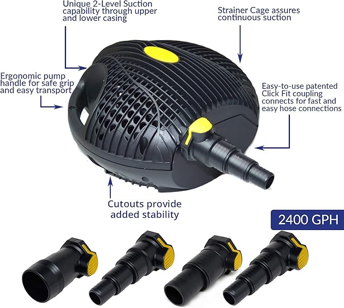 Laguna Max-Flo 2400 Electronic Waterfall and Filter Pump for Ponds Up to 4800-Gallon