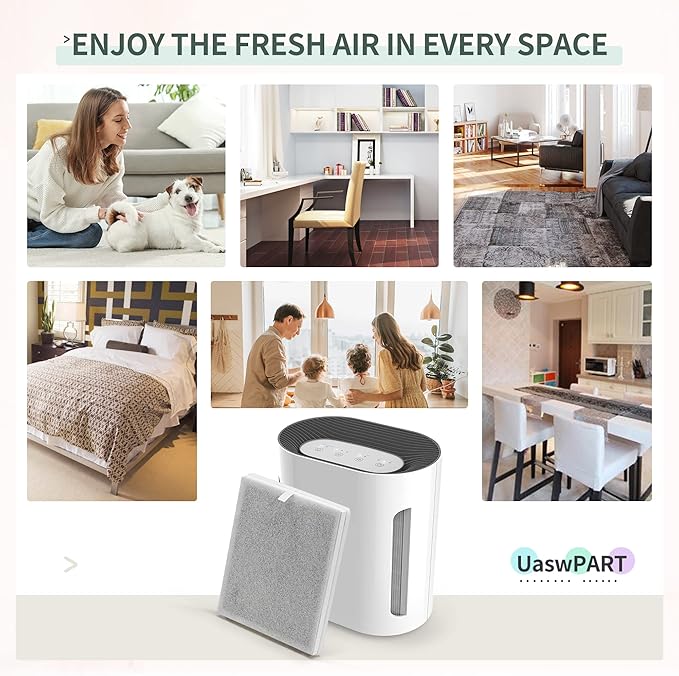 PEAIRFIL Replacement Filter Compatible with Pure Enrichment Air Filter, PureZone 3-in-1 True HEPA PEAIRPLG, Part# PEAIRFIL, 3-Stage Filtration, 4 Premium HEPA+8 High-Efficiency Extra Pre-Filters, 4H8P