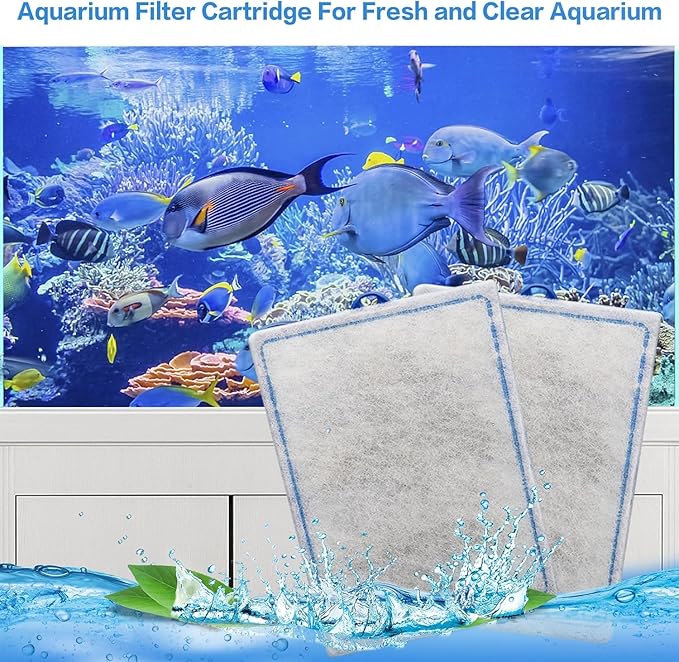 12-Pack Large Aquarium Filter Cartridges Compatible with Whisper Bio-Bag Power Filters - Assembled