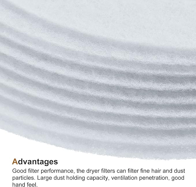 MECCANIXITY Universal Cloth Dryer Exhaust Filter, Cotton 235x31mm White for Clothes Dryer Filter Replacement Pack of 10