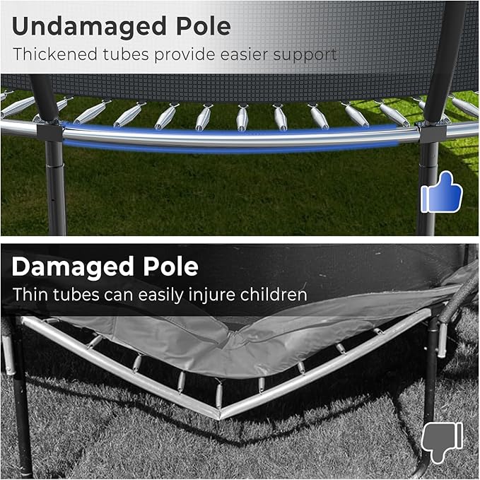 10 12 14 15 16FT Outdoor Trampolines for Kids and Adults, Pumpkin Trampoline with Curved Poles, Recreational Trampoline with Basketball Hoop and Safety Enclosure Net for Kids and Adults-FlexoryFit