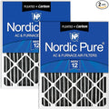 Nordic Pure 18x24x4 Pleated Air Filter MERV 12 Plus Carbon 2 Pack by NordicPure