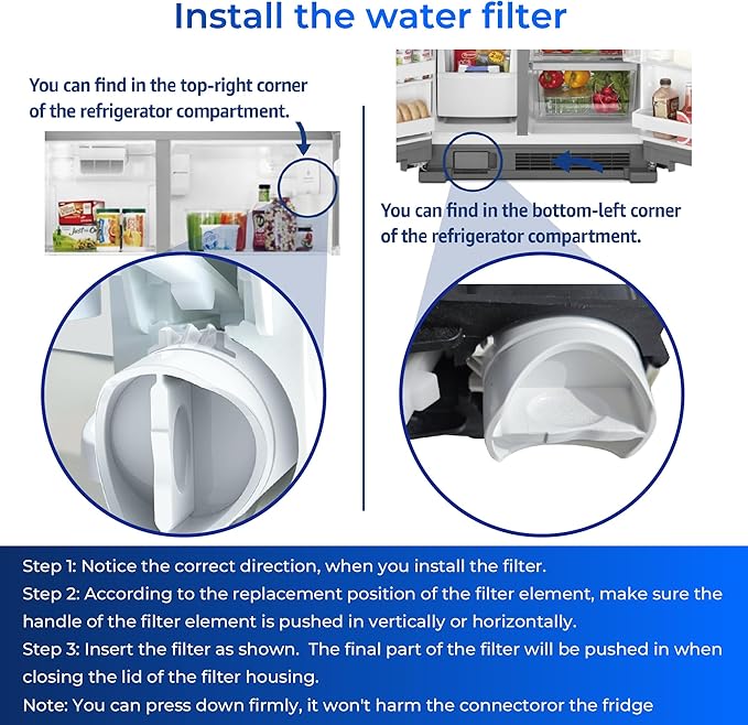 Waterdrop Plus W10295370A Replacement for Filter 1, EDR1RXD1, EDR1RXD1B, P8RFWB2L, 46-9930, WDP-F38 Refrigerator Water Filter, 2 Pack