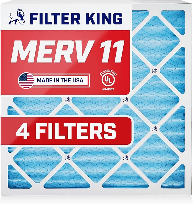 Filter King 13x21.5x1 Air Filter | 4-PACK | MERV 11 HVAC Pleated A/C Furnace by FilterKing