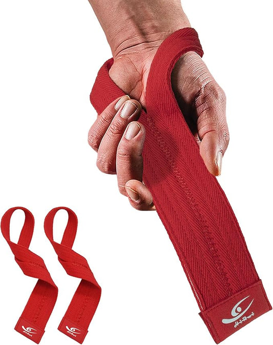 HiRui Cotton Lifting Wrist Straps (Pair) for Weightlifting Powerlifting Bodybuilding Strength Training | Wrist Support Wraps for Enhanced Grip & Stability - Soft & Durable, 13 inch Fits All-FlexoryFit