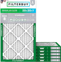 Filterbuy 20x30x1 Air Filter MERV 8 (MPR 700) Dust Defense Replacement (6-Pack), Electrostatic Pleated HVAC AC Furnace Filters, Made in USA (Actual Size: 19.63 x 29.63 x 0.75)
