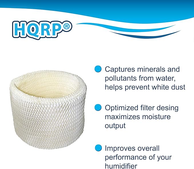HQRP 3-Pack Wick Filter HC888 HC888N Compatible with Honeywell Filter C HCM-890 HEV320 Series HEV320B HEV320W HCM-890B HCM-890C HCM-890BTG HCM89020 HCM-890MTG Humidifiers