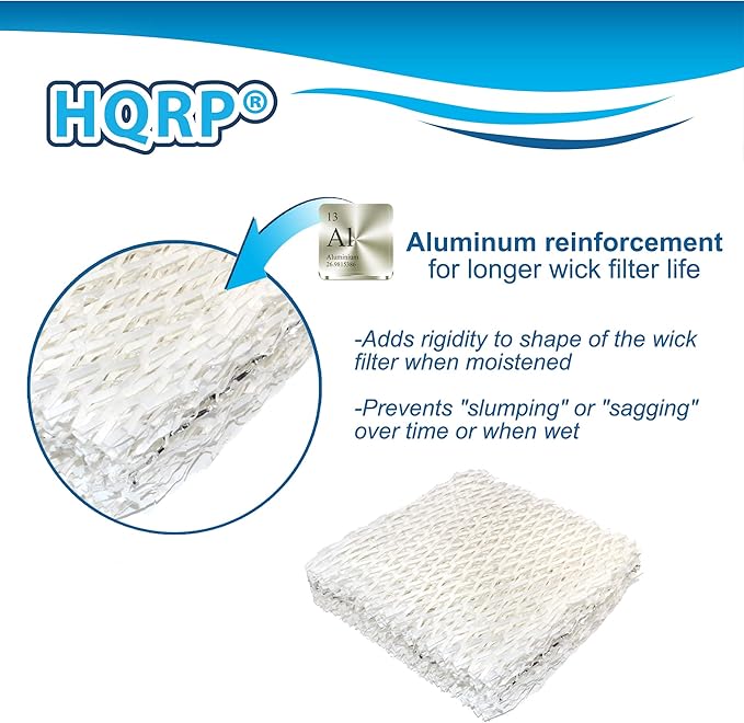 HQRP Pack of 3 Humidifier Wick Filters сompatible with Duracraft DH831 DH4C DH83 DH-831 DH-4C DH-83 Humidifiers