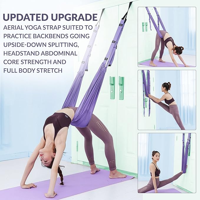 Leg Stretcher Strap, Stretching Equipment with Door Anchor Flexibility Trainer Backbend Assist for Dance Aerial Yoga Ballet Leg Stretching Exercise-FlexoryFit