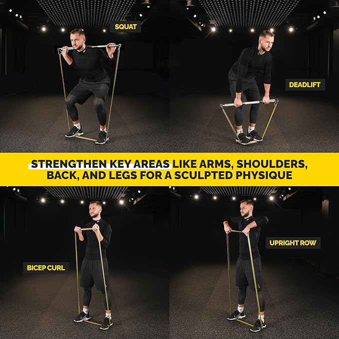 Long Resistance Bands for Working Out Men and Women - Set of 5 Pull-Up Bands, Rubber Handles and Door Anchor - Workout Bands Resistance for Men - Exercise Bands Resistance Bands Set-FlexoryFit