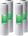 iSpring FC25BX4 High Capacity 4.5" x 20" Whole House Water Filter CTO Carbon Block, 4 Count (Pack of 1), White
