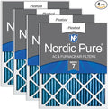 Nordic Pure 20x20x1 (Actual Size: 19 1/2 x 19 1/2 x 3/4) Pleated MERV 7 Air Filters 4 Pack