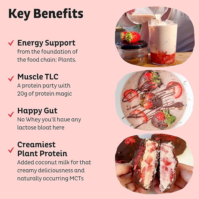 KOS Organic Plant Based Protein Powder - Strawberries & Cream - 28 Serving-FlexoryFit