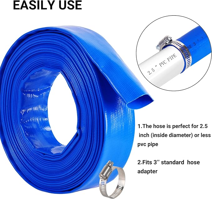 3" x 100 FT Lay Flat Water Pump Discharge Hose, - Image 5