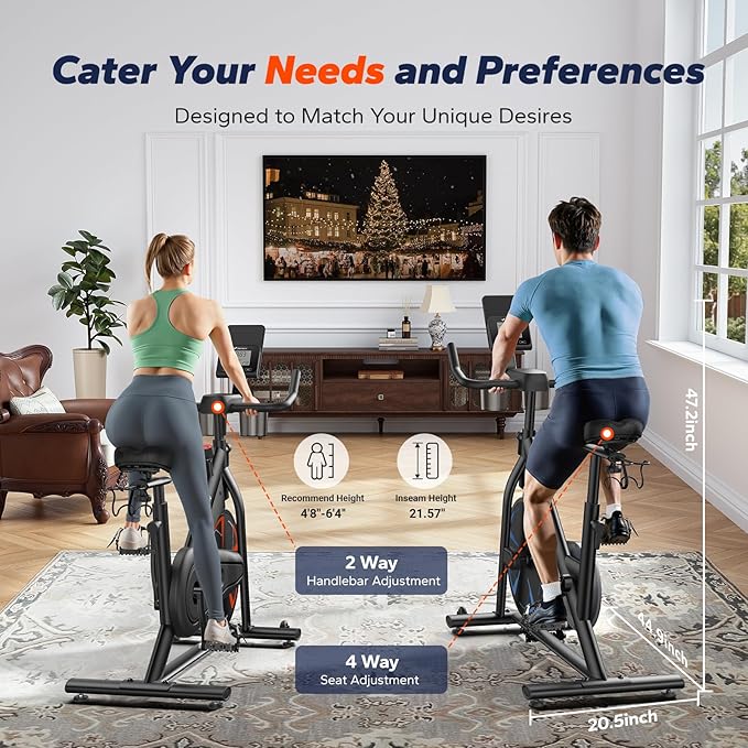 MERACH Indoor Cycling Bike, Exercise Bike for Home with Magnetic, Bluetooth Stationary Bike with APP Data Tracking, and Tablet Holder-FlexoryFit