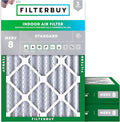 Filterbuy 14x20x4 Air Filter MERV 8 Dust Defense (3-Pack), Pleated HVAC AC Furnace Air Filters Replacement (Actual Size: 13.50 x 19.50 x 3.63 Inches)