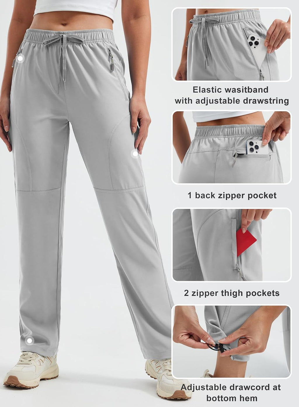 Libin Women's Hiking Pants Lightweight Quick Dry Cargo Pants Casual Safari Work Travel Clothes Petite/Regular/Tall