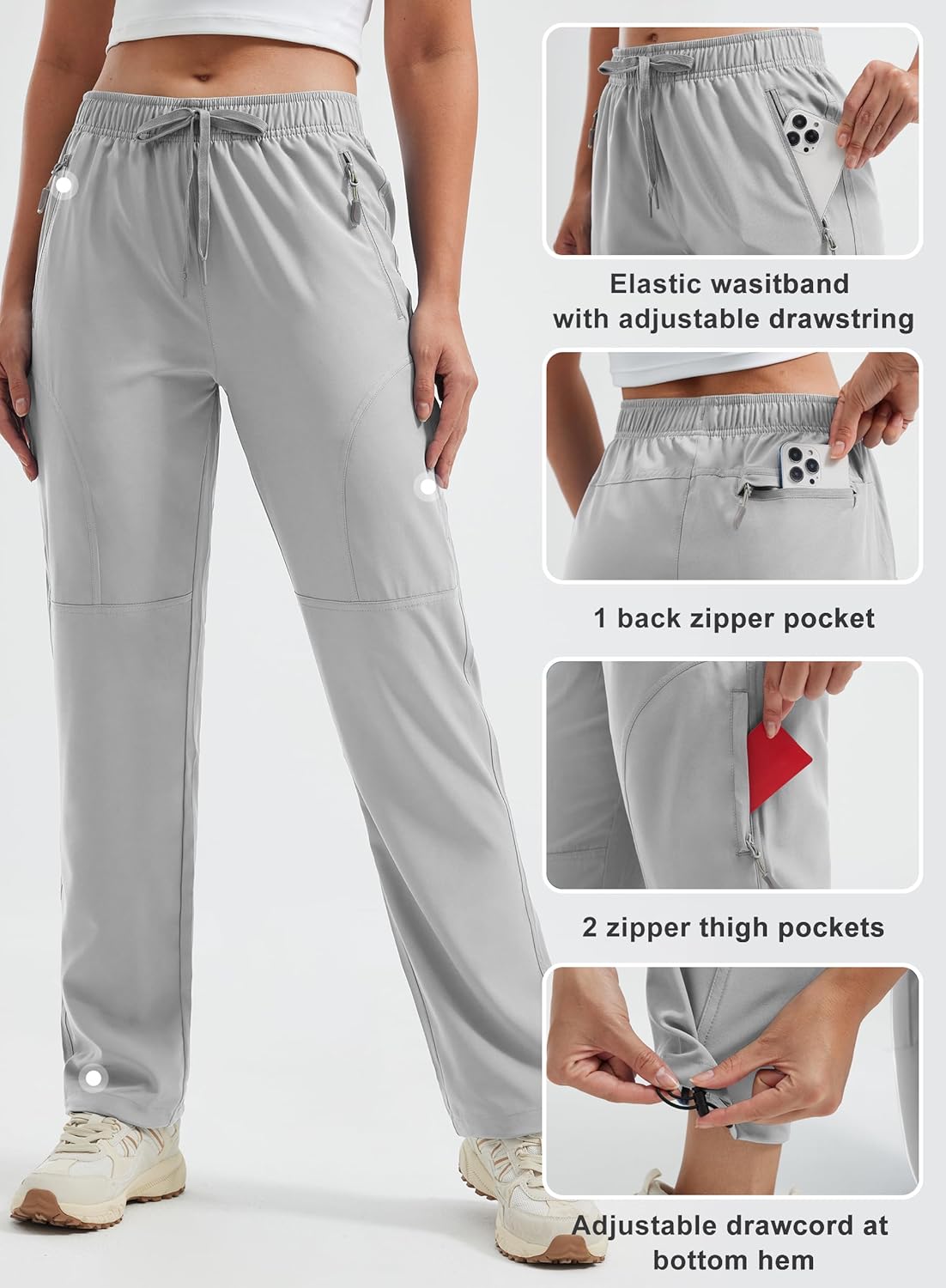 Libin Women's Hiking Pants Lightweight Quick Dry Cargo Pants Casual Safari Work Travel Clothes Petite/Regular/Tall