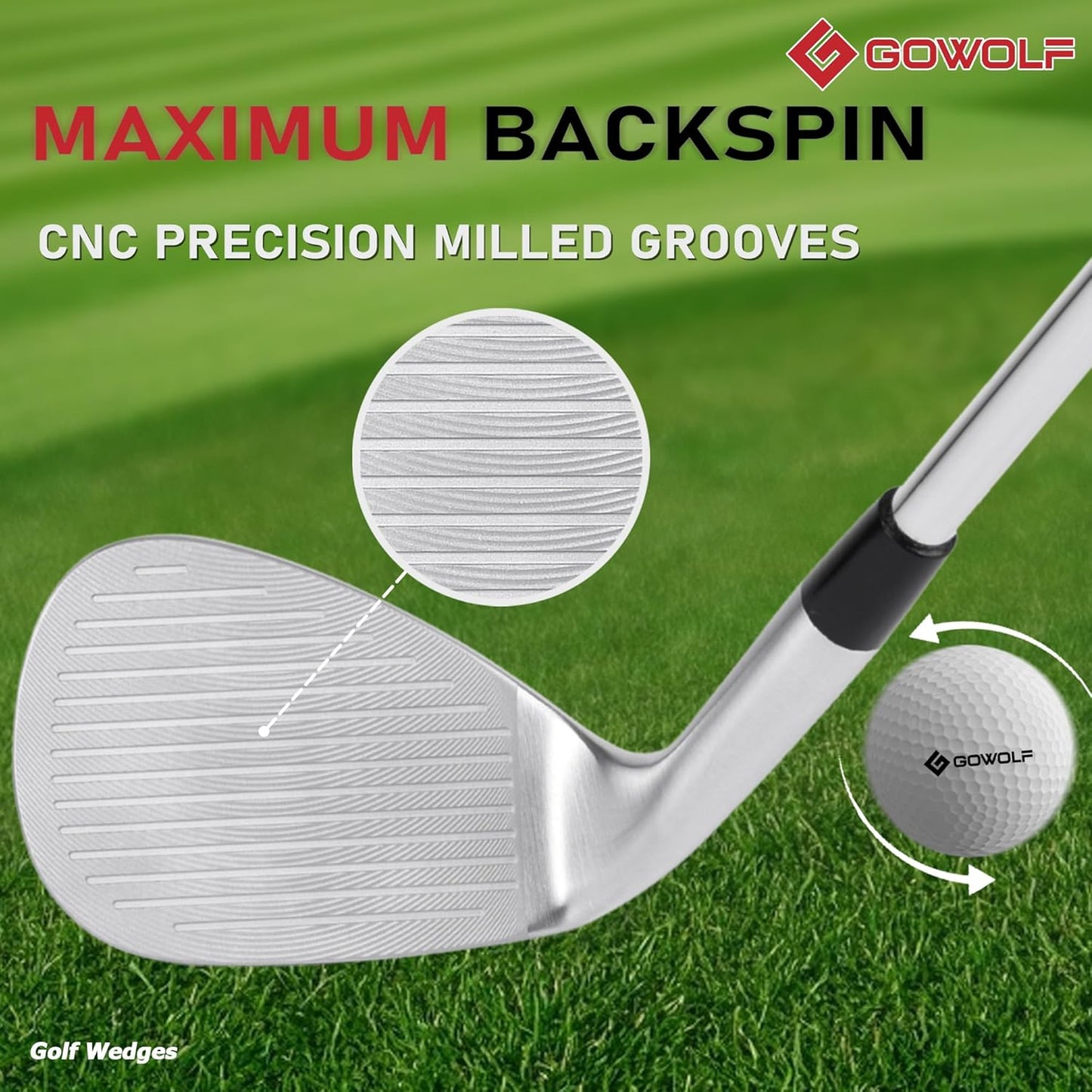 Gowolf Forged Golf Wedges 50/52/54/56/58/60/69 Degree Single or Sets for Men, Right Hand Premium Full Face Gap Wedge Sand Wedge Lob Wedge Golf Club, Great Golf Gifts - CNC Milled Face for More Spin