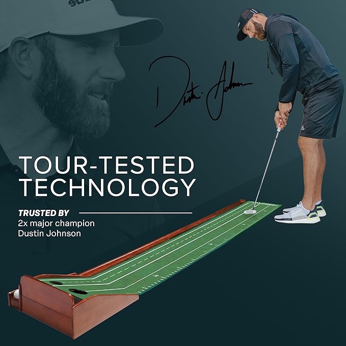 Perfect Practice Golf Putting Mat - Portable Putting Green, Indoor & Outdoor Practice, with Ball Return - Golf Training Aid for Home, Office, Backyard - Golfing Gifts for Men