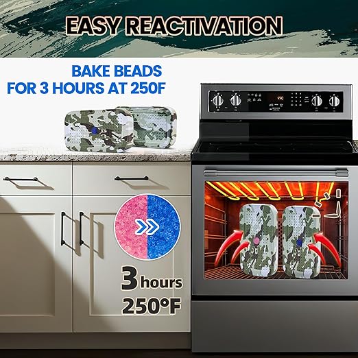 5 Packs Gun Safe Dehumidifier 40 Gram Reusable Indicating Silica Gel Desiccant Canister- Camouflage Rechargeable Humidity Moisture Absorbs for Car Closet Cabinet Storage Box