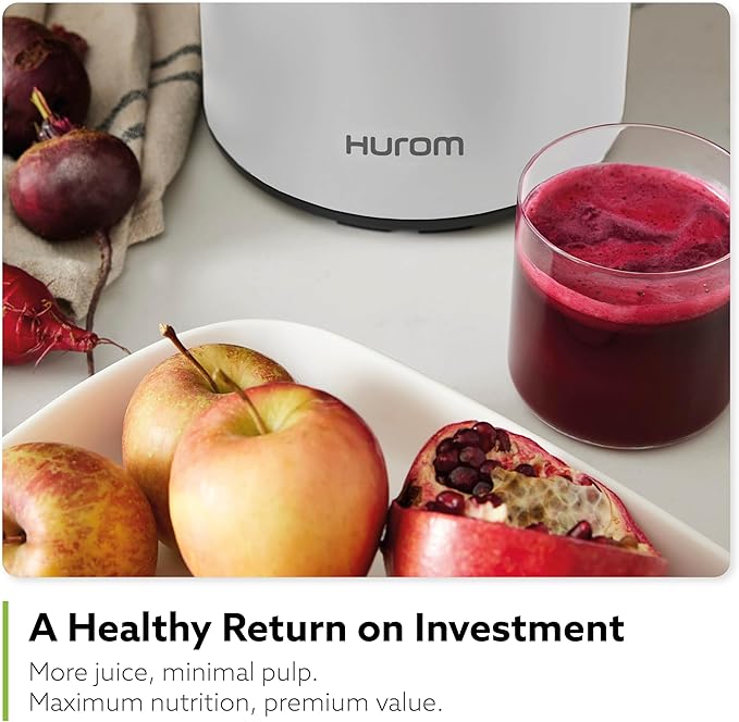 Hurom H400 Cold Press Juicer Machine, Award Winning Masticating Slow Juicer, Easy to Clean, Strainer & Hands Free with Self Feeding, Wide Mouth Hopper, Easy Assembly (Two-Tone Beige)-FlexoryFit