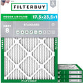 Filterbuy 17.5x23.5x1 Air Filter MERV 8 (MPR 700) Dust Defense Replacement (4-Pack), Electrostatic Pleated HVAC AC Furnace Filters, Made in USA (Actual Size: 17.38 x 23.38 x 0.75)