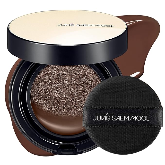 JUNG SAEM MOOL Essential Skin Nuder Cushion 42C Deep Cacao 0.49 Fl Oz, No Refill, Natural Radiant Finish Cushion Foundation with Buildable Coverage, Lightweight Texture, Korean Foundation Makeup-FlexoryFit