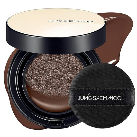 JUNG SAEM MOOL Essential Skin Nuder Cushion 42C Deep Cacao 0.49 Fl Oz, No Refill, Natural Radiant Finish Cushion Foundation with Buildable Coverage, Lightweight Texture, Korean Foundation Makeup-FlexoryFit