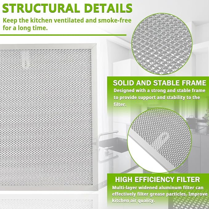 S99010467 99010467 Range hood filter Replacement 5 Layer Aluminum Mesh Hood Grease Filter Fit for Broan Range Hood Filter BXT1 &Nutone AR1 series(2 Pack)