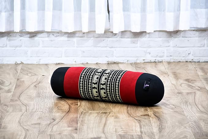 Leewadee Small Yoga Bolster – Shape-Retaining Cervical Neck Roll, Tube Pillow for Comfortable Reading, Kapok Filling, 22 x 6 x 6 inches-FlexoryFit