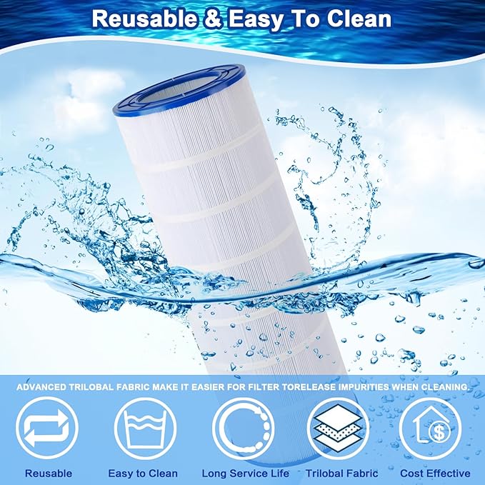 Pool Filter Cartridge Compatible with PAP200, CC200, Clean & Clear 200, R173217, Unicel C-9419, Filbur FC-0688, 59054400, 200 sq.ft Filter Cartridge, 1 Pack