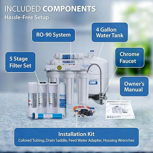 APEC Water RO-90, 5-Stage Under Sink Reverse Osmosis Water Filter System - Image 4