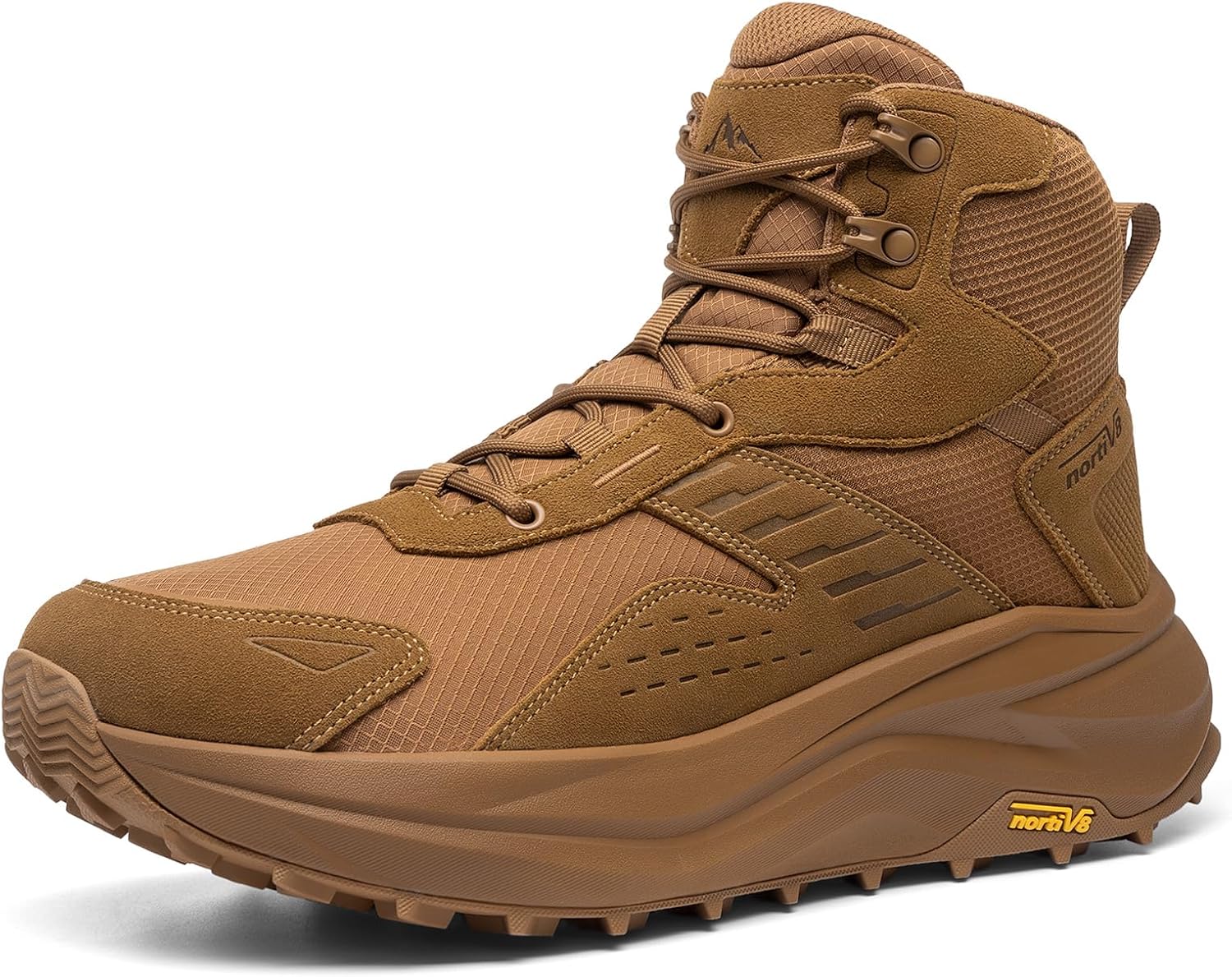 NORTIV 8 Men's Wide Toe Box Hiking Boots Low Drop Waterproof Outdoor Trekking Camping Shoes for Plantar Fasciitis Bunion Katahdin