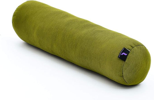 Leewadee Small Yoga Bolster – Shape-Retaining Cervical Neck Roll, Tube Pillow for Comfortable Reading, Kapok Filling, 22 x 6 x 6 inches-FlexoryFit
