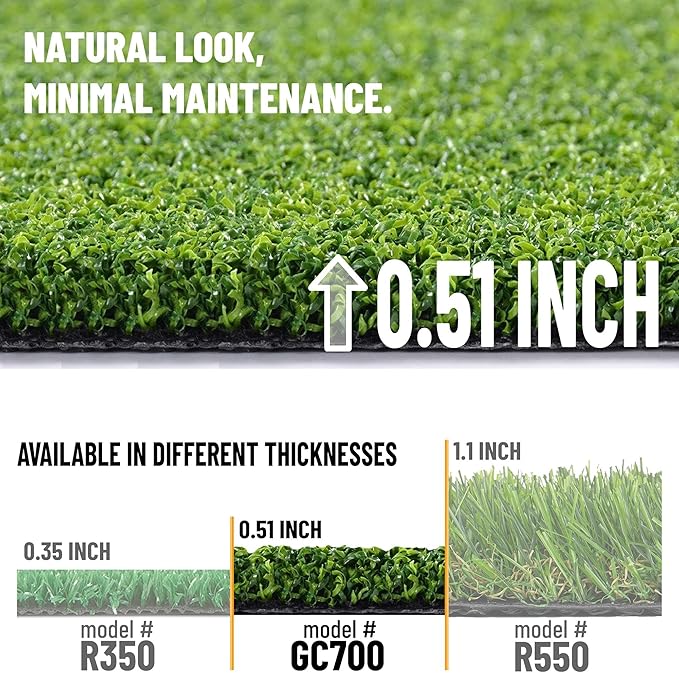 Ottomanson Artificial Turf Golf Hitting Mat 3' x 16' Indoor/Outdoor Waterproof Synthetic Fake Grass for Putting Practice Baseball Football Sports Gym Backyard, Custom Size 2' up to 30'