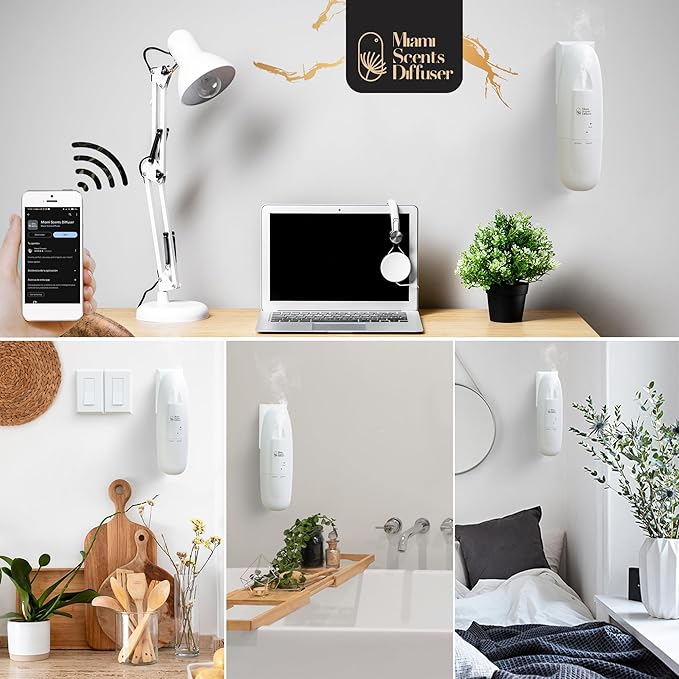 Plug in Wall Waterless Diffuser for Essential Oils Coverage Up to 500 SqFt Capacity 100 ml Nanotechnology Smart Bluetooth App Control Scent Air Machine for Home, Office and Spa Ideal for Aromatherapy