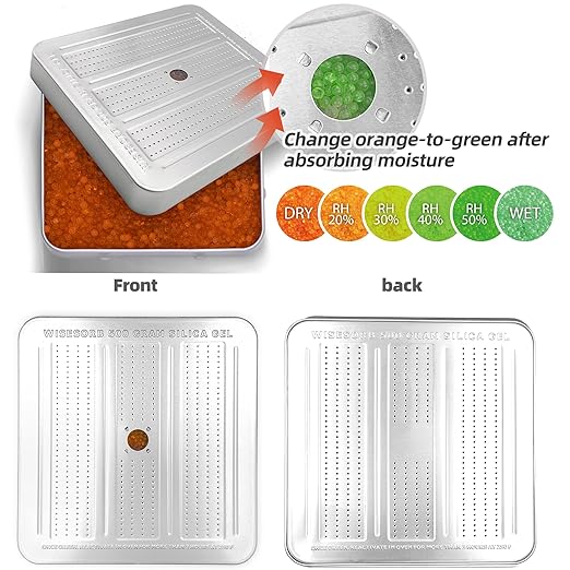 30 Packs 500 Gram Desiccant Canisters, Indicating & Rechargeable Gun Safe Dehumidifier, Portable Desiccant Canister, Silica Gel Moisture Absorber for Storage
