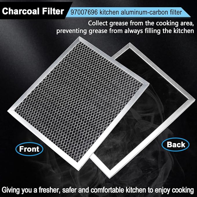 97007696 41F Grease Filter fit for B-roan Nu-tone Range Hood 8-3/4" x 10-1/2" Aluminum Mesh Charcoal Filter Compatible with Most Brand Stove Vents -2 PACKS by Fetechmate