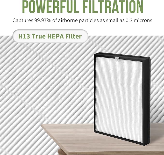 AP-B102 Replacement Filter Compatible with Alexapure Breeze Air Pu-rifier AP-B102 and 3049 Filter Set, 1 H13 True HEPA Filters and 1 Activated Carbon Filters Included