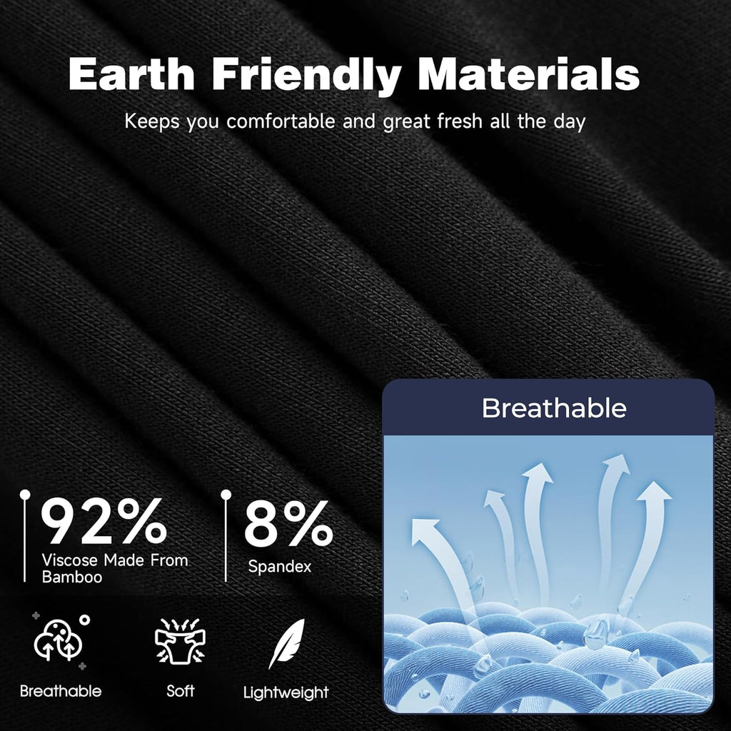 BAMBOO COOL Men's Ultra ComfortSoft Underwear, Moisture Wicking & Breathable No Ride Up Boxer Briefs with Fly, Multipack