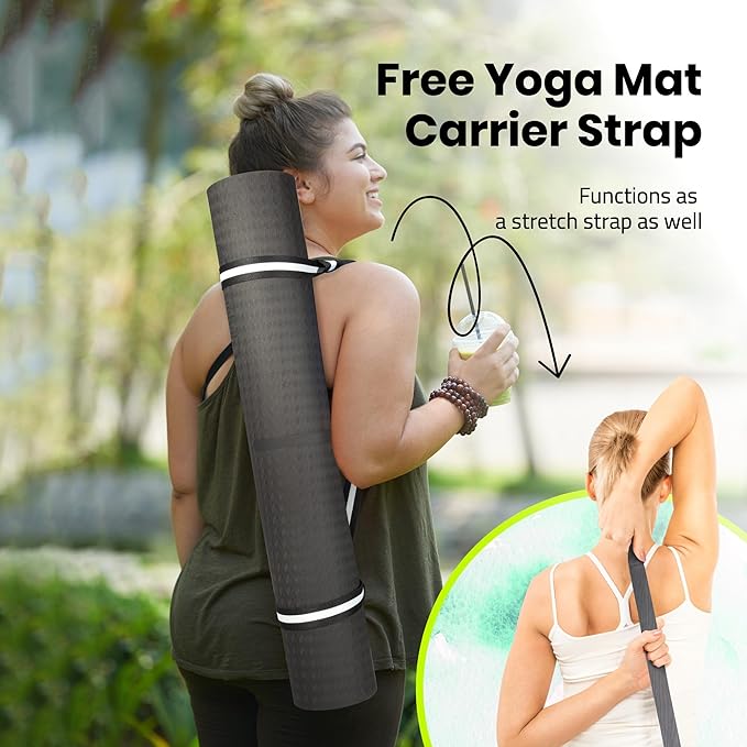 Extra Wide Yoga Mat for Men Women (72"L x 36"W) Non Slip Fitness & Exercise Mat with Alignment Marks for Yoga, Pilates, Floor Workouts-FlexoryFit