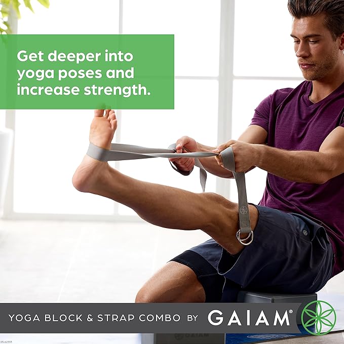 Gaiam Yoga Block - Supportive Latex-Free Eva Foam - Soft Non-Slip Surface with Beveled Edges for Yoga, Pilates, Meditation - Yoga Accessories for Stability, Balance, Deepen Stretches-FlexoryFit