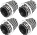 Motoforti 4pcs Universal 42mm Air Filter Cleaner Round Tapered Replacement for Motorcycle Black