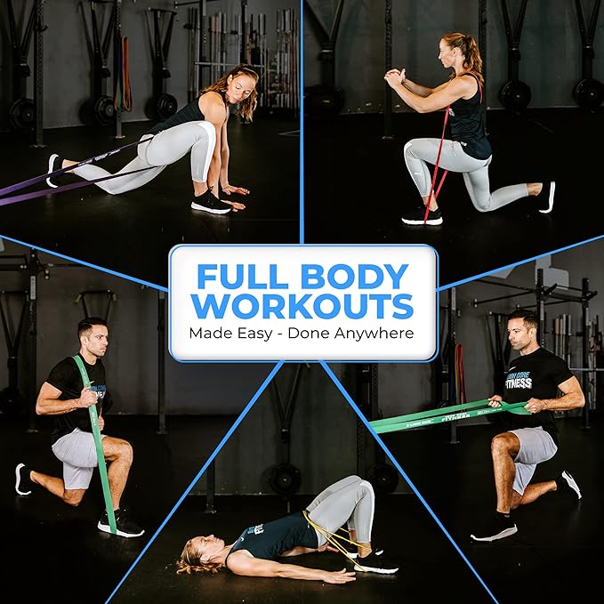 Pull Up Assistance Resistance Bands - Long Loop Power Bands for Men and Women - Strength Power Flexibility Training at Home & Gym - Ebooks & Workout Chart Included by Iron Core Fitness-FlexoryFit