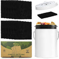 Charcoal Filters for Compost Bucket 3.5 inch Square - Pack of 12 Odor Blocking Compost Filters for Countertop Bin, Trash Cans and Litter Boxes - Universal Replacement Compost Bin Filters Charcoal