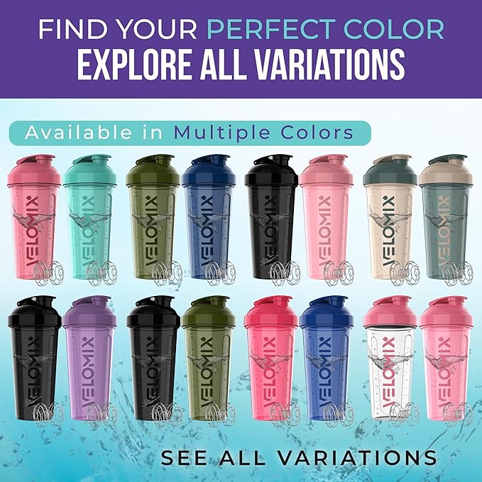 '-2 Pack- 28 oz Protein Shaker Bottles for Protein Mixes - 2x Wire Whisk | Leak Proof Shaker Cups for Protein Shakes | Protein Shaker Bottle Pack (Black/Transparent)-FlexoryFit
