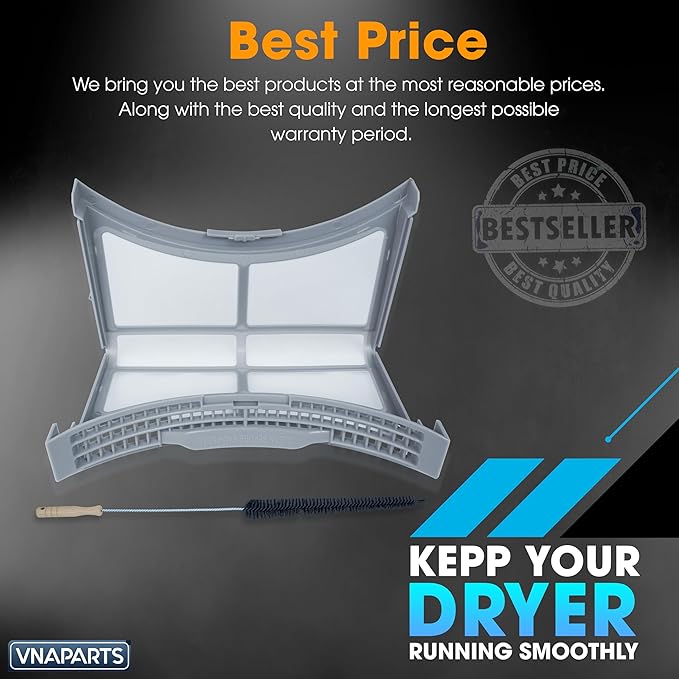 DVE55M9600V/A3, DV42H5200EP/A3, DV511AGW/XAA Dryer Lint Trap Filter Screen for Samsung DV511AER/XAA, DVG55M9600W/A3, DV511AEW/XAA DV45H6300EW/A3, DV457GVGSWR/AA, DV42H5400GW/A3 with Brush